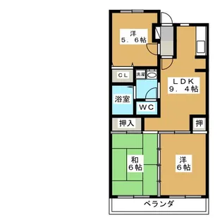 フレアウイング林【2階】の間取り