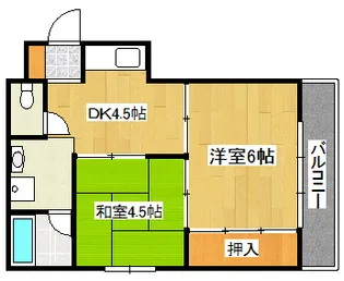 石見ハイツ【2階】の間取り