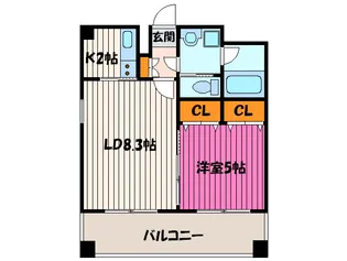コスモリード谷町六丁目の間取り