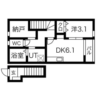 ポルトボヌール【1階】の間取り