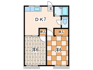 ベルゾーネ大成A棟【2階】の間取り