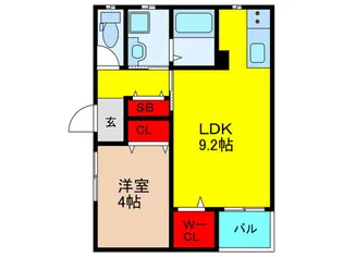 WIND BELL堂山【2階】の間取り