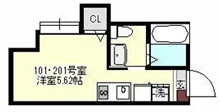 ベイルーム生麦【1階】の間取り