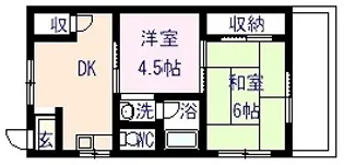 コーポ園田【1階】の間取り