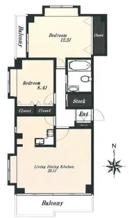 池田山Kay&KayWest(池田山ケイアンドケイウエスト)【2階】の間取り