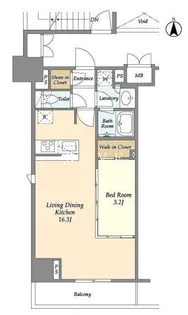 LIBR GRANT 神楽坂【4階】の間取り