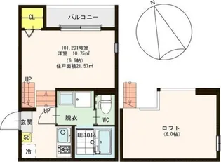ハーモニーテラス東照宮III【2階】の間取り