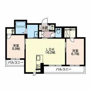 ロベリアコート【1階】の間取り