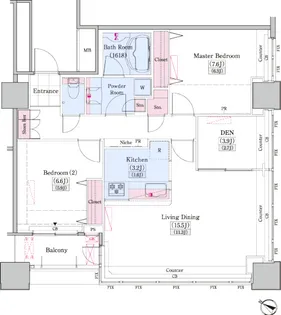 レジディアタワー上池袋【12階】の間取り