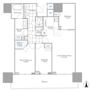 パークタワー晴海【6階】の間取り