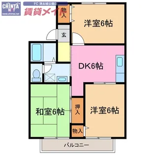 セジュールMONPA C【1階】の間取り