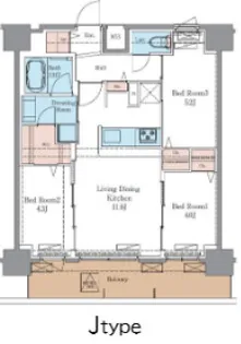 LUXENA+PAWS南行徳【9階】の間取り