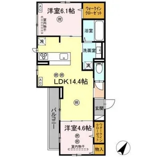 ボヌール庚午中【2階】の間取り