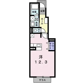 フローラルクラベール【1階】の間取り