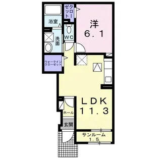 アヴェクトワ【1階】の間取り