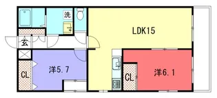 サクシード宝ヶ池【1階】の間取り