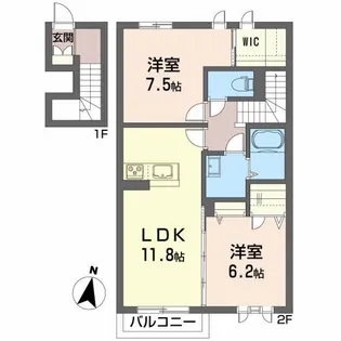 ヴィアソーレ【2階】の間取り