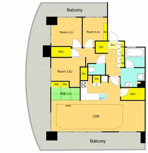 クレッセント東京リプライム【6階】の間取り