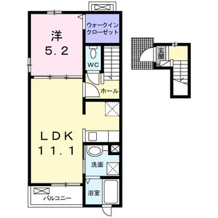 レインボー國府 A【2階】の間取り