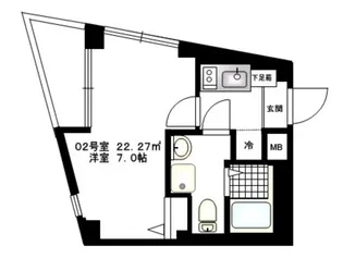 b’CASA新大橋【4階】の間取り