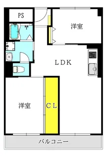 与力町スカイハイツ【7階】の間取り