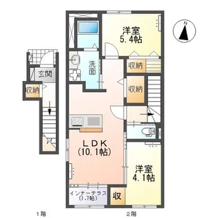 ソレイユII【2階】の間取り