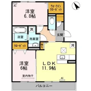 オッツ池田【1階】の間取り