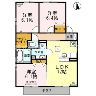 メゾン・ヴェールA・B【1階】の間取り
