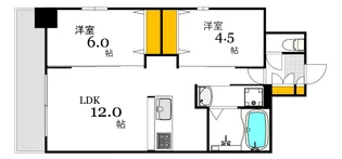 メイクス京橋川II【12階】の間取り