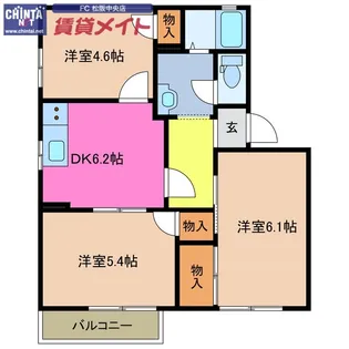 コーポフレグランス B【2階】の間取り