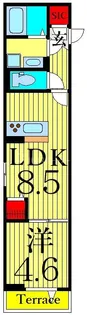 ルリアン北小岩II【1階】の間取り