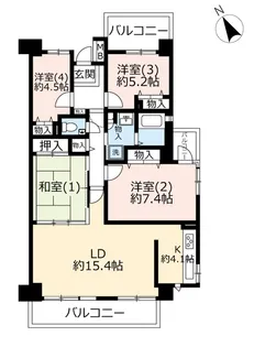 UR港北ニュータウンコンフォール城山の丘【3階】の間取り