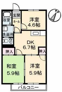 ヴィラ児玉【1階】の間取り