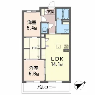 コンフォーザ久米【3階】の間取り