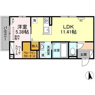 ミーティア皆春【2階】の間取り