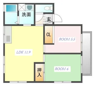 ミライクルアパート【1階】の間取り