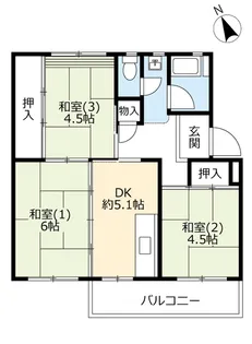 UR鈴蘭台第一【4階】の間取り