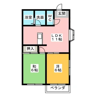 笛野ハイツ【2階】の間取り