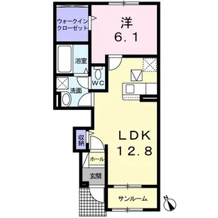 ヴィラクレスタ浜の宮I【1階】の間取り