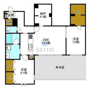 ジョフリエル【1階】の間取り