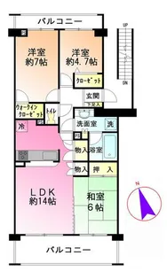 レックス鶴川【3階】の間取り