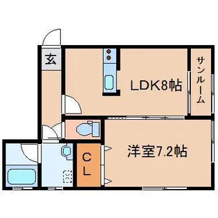 リッチオーク拾壱番館【1階】の間取り