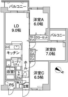 ル・ノール南郷街【3階】の間取り