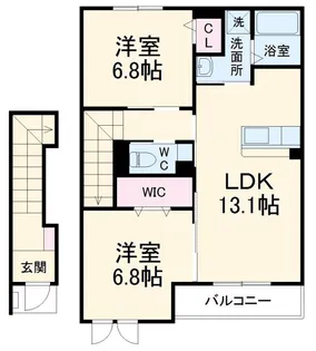 Agreable(アグレアーブル)【2階】の間取り