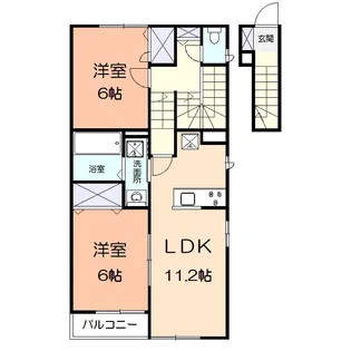 津々美アパートB【2階】の間取り