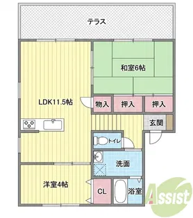 ジュネスコートM【1階】の間取り
