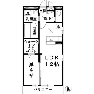 パークサイド渋川 B【3階】の間取り