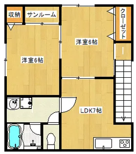 ファミール九野本角部屋【2階】の間取り