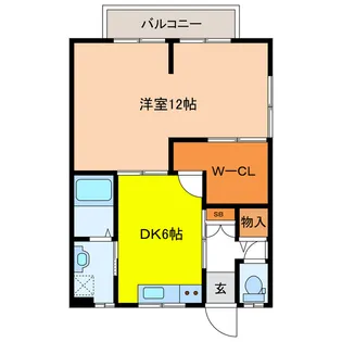 ルナール恩田【2階】の間取り
