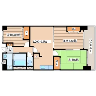 エルコート・二の森【3階】の間取り